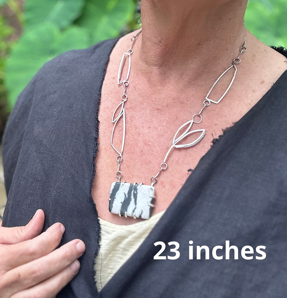 Thumbnail: Sterling Silver Abstract Shapes with Zebra Stone