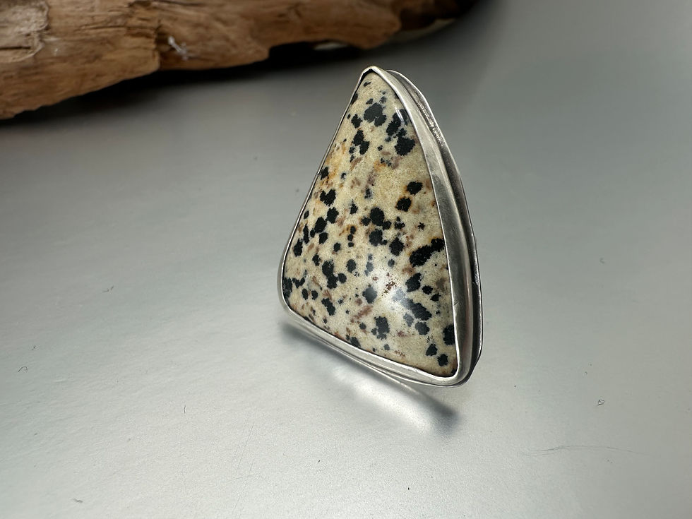 Thumbnail: Dalmation Jasper and Sterling Silver Ring