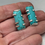 Thumbnail: Caged rectangular turquoise post earrings