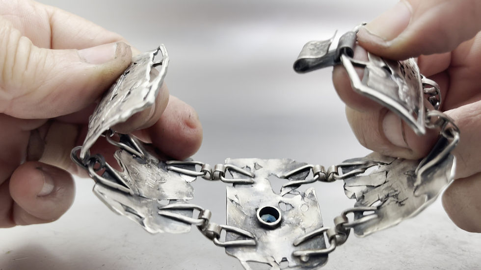 Thumbnail: Sterling Silver Textured Universe Bracelet