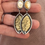 Thumbnail: Mother of Pearl and Sterling Gilded Post and dangle earrings
