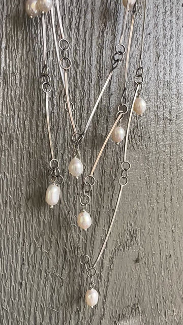 Thumbnail: Pearls and Sterling 3 Strand Necklace