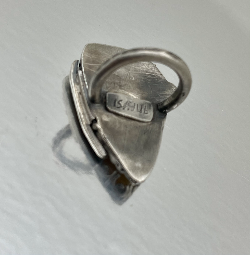 Thumbnail: One of a kind Mother of Pearl and Sterling silver Ring