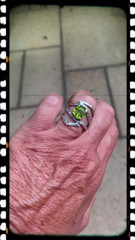 Thumbnail: Peridot and Sterling Ring size 7