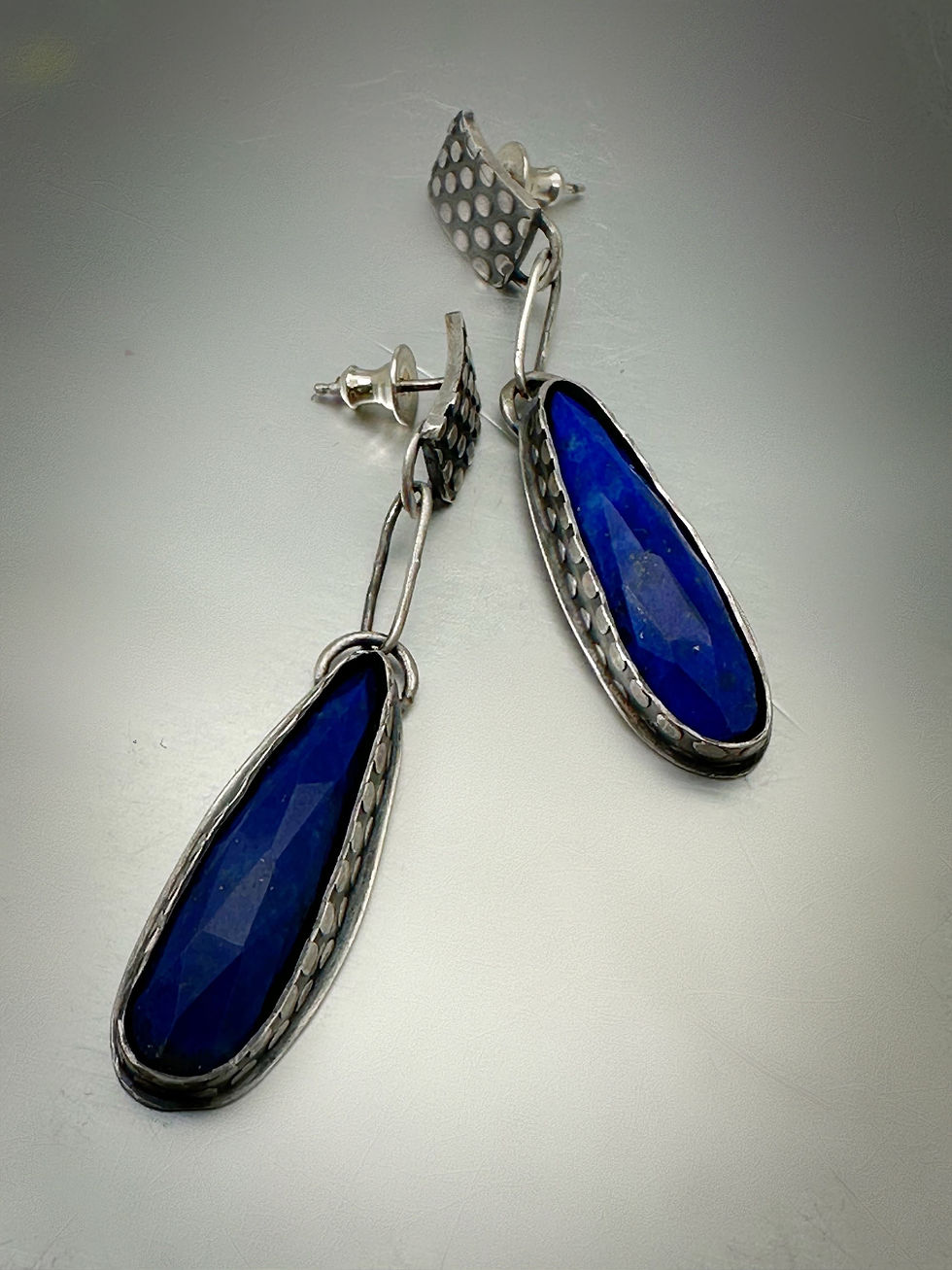 Thumbnail: Lapis Lazuli post and Dangle Earrings