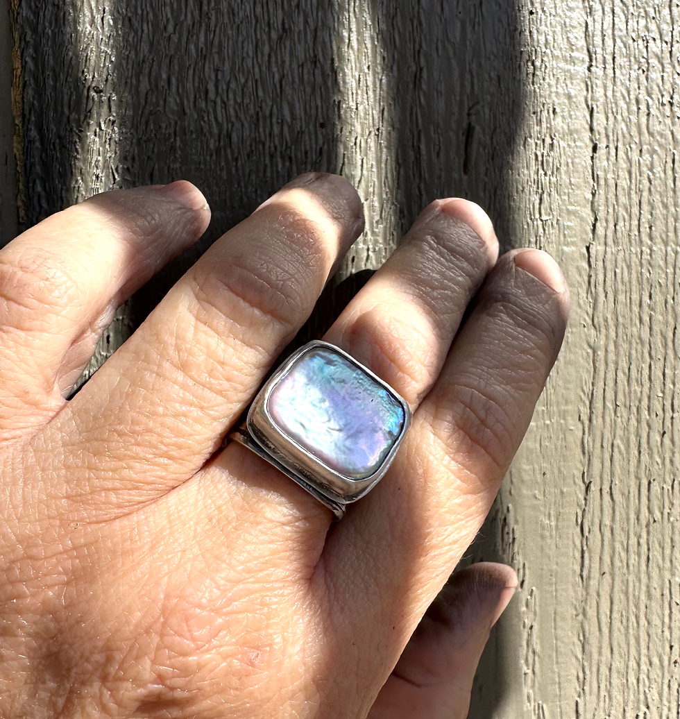 Thumbnail: Pearl in Squares Ring