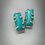 Thumbnail: Caged rectangular turquoise post earrings
