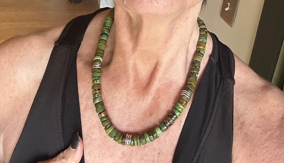 Thumbnail: Green Turquoise and Sterling Necklace