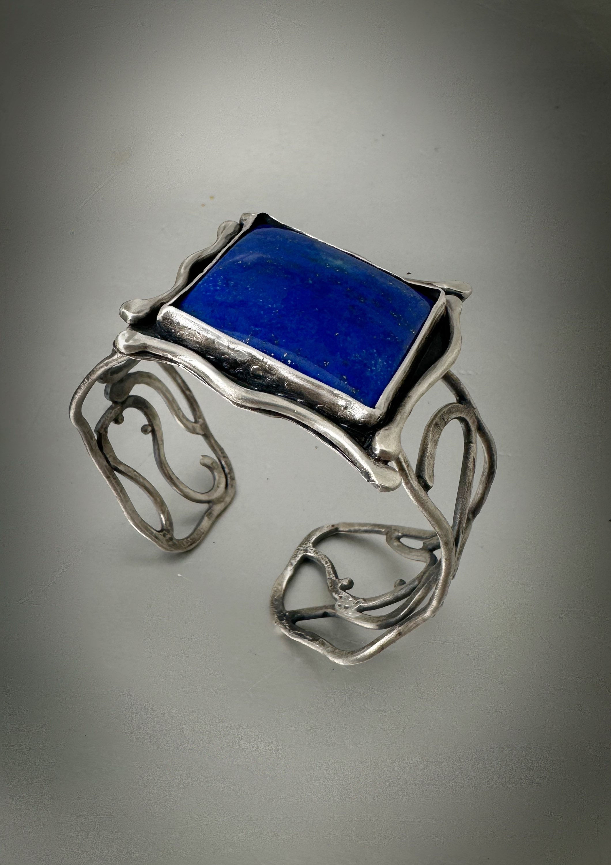 Lapis Lazuli ‘Relic’ Cuff in sterling silver