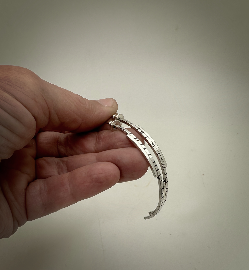 Thumbnail: Sterling silver Half hoop post earrings