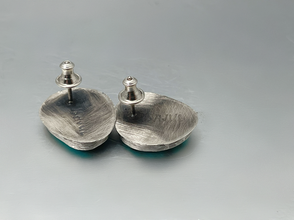 Thumbnail: Turquoise and Sterling stud earrings 