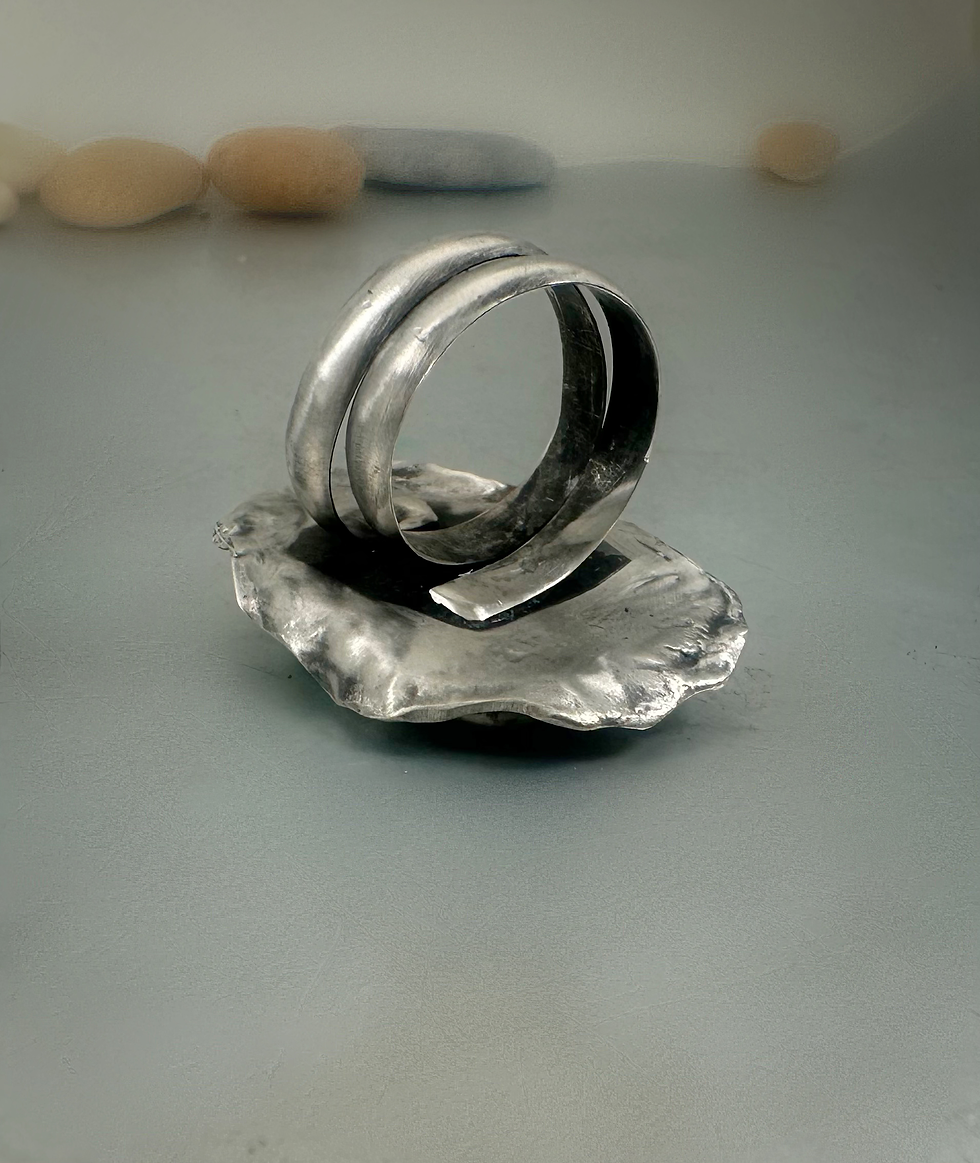 Thumbnail: Green Blue Turquoise and Sterling Ring