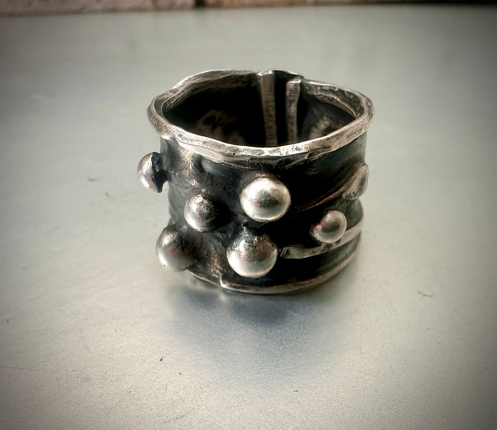 Thumbnail: Silver Balls Sterling Band Ring