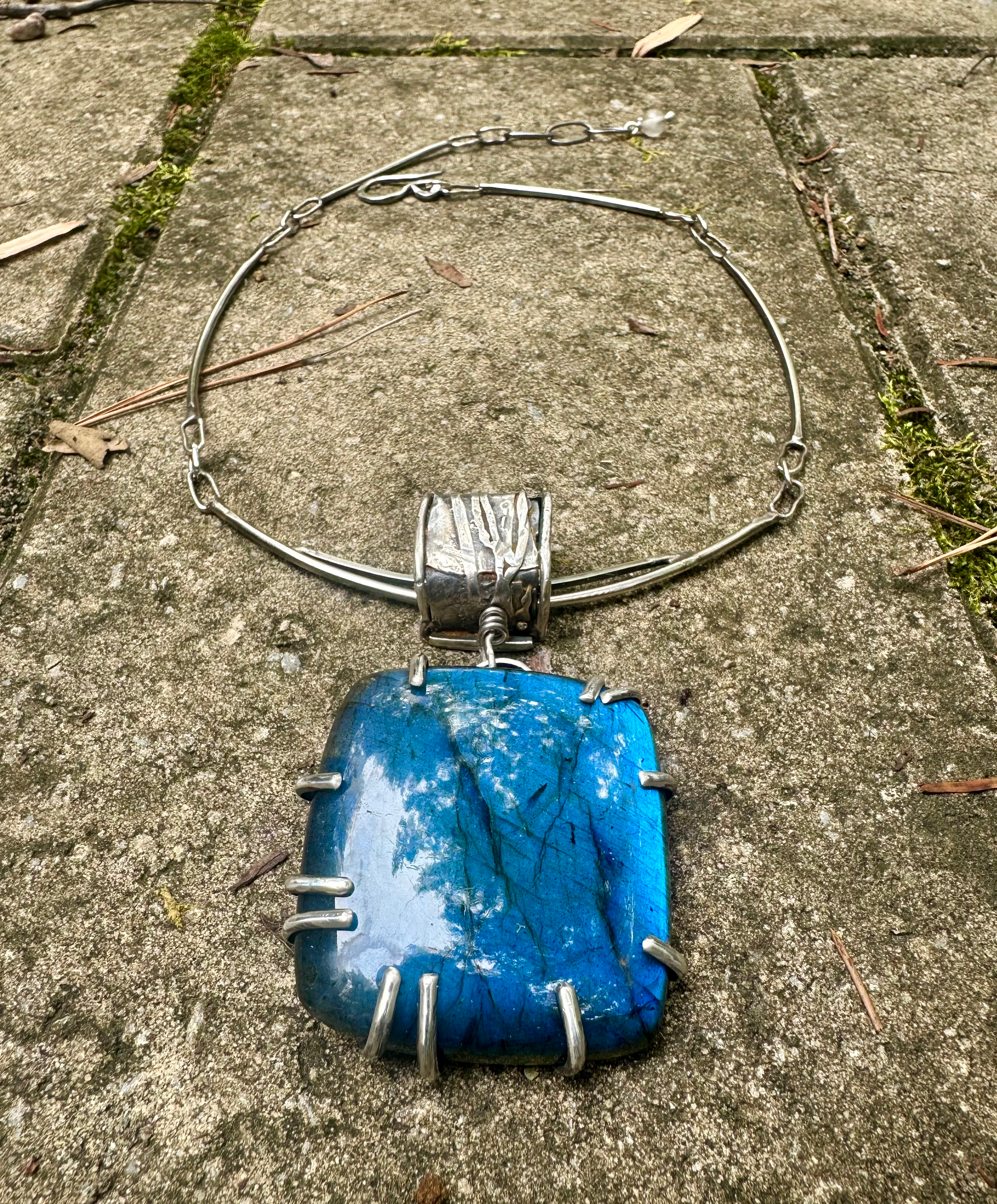 Boldest Labradorite and sterling Neckpiece