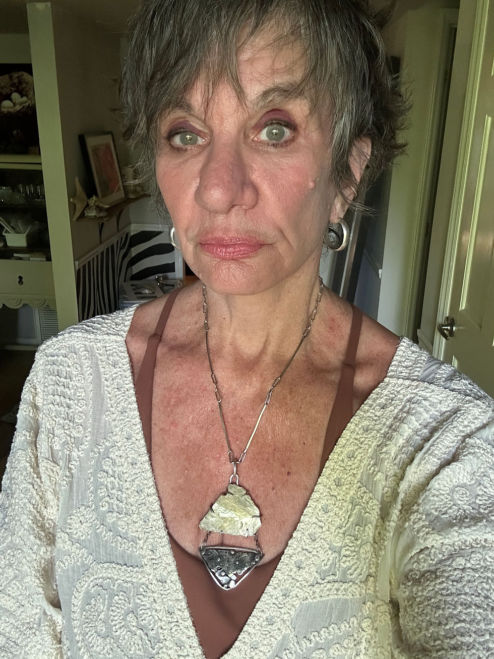 Thumbnail: Pearly Muscovite and Sterling Silver Neckpiece 