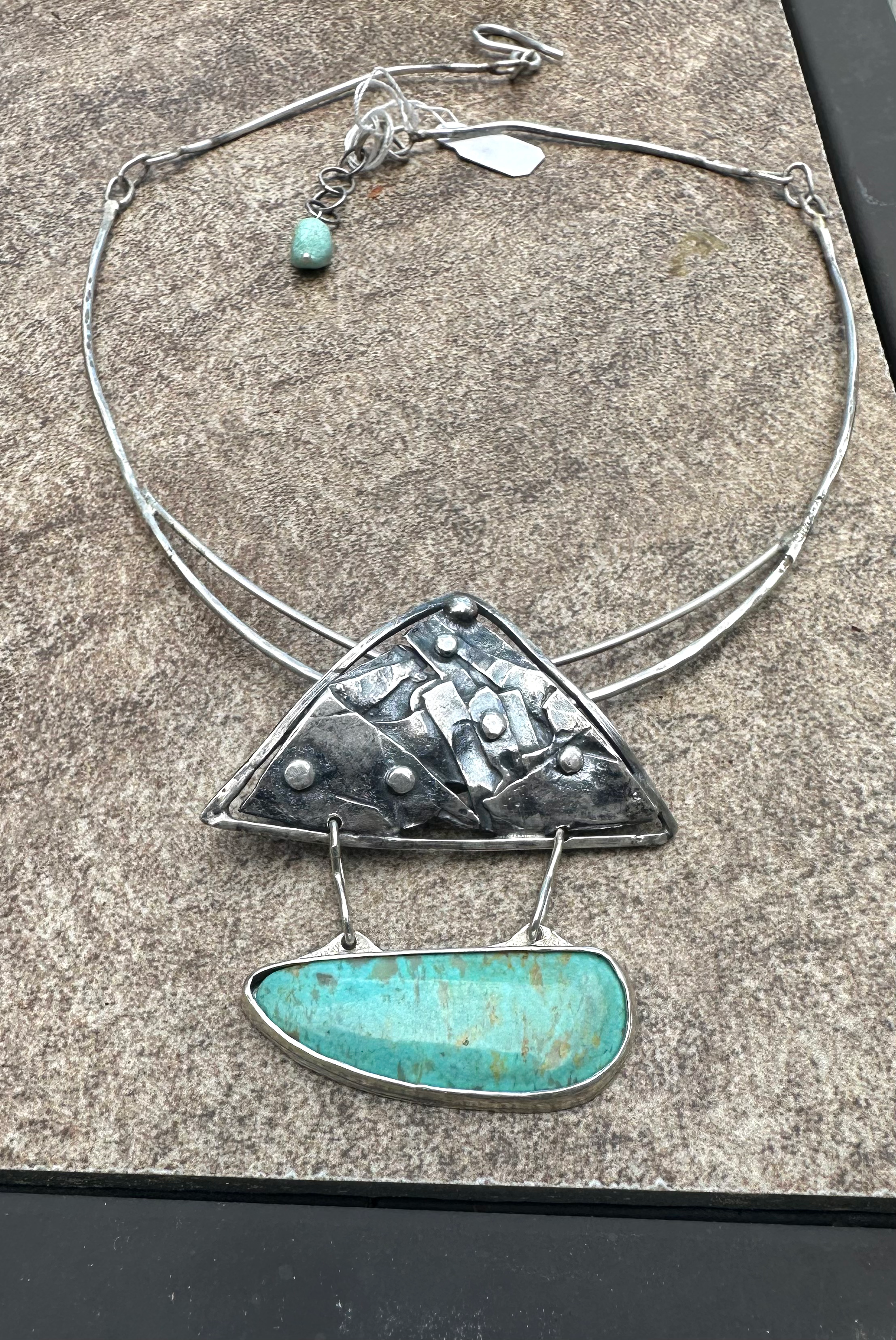 Turquoise and Sterling Silver Pendant and band