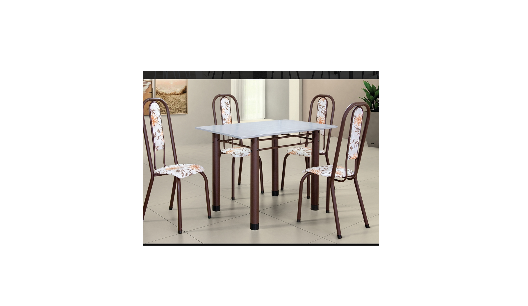 MESA TUBOLARES GOL FORTALEZA 4 CAD 700 1,20 - TEC. RISCADO PRETO PRATA MARTELADO