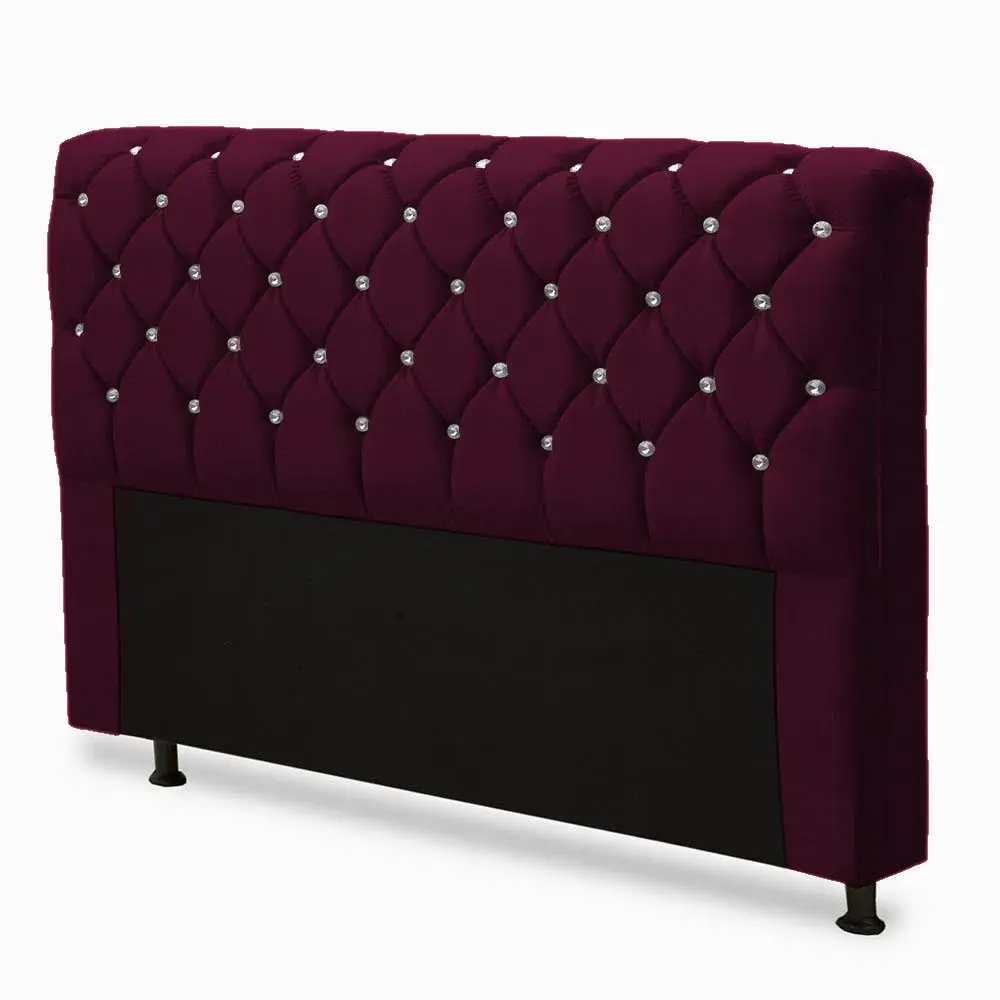 CABECEIRA JS LUXURIA 1,95 VELUDO ROXO
