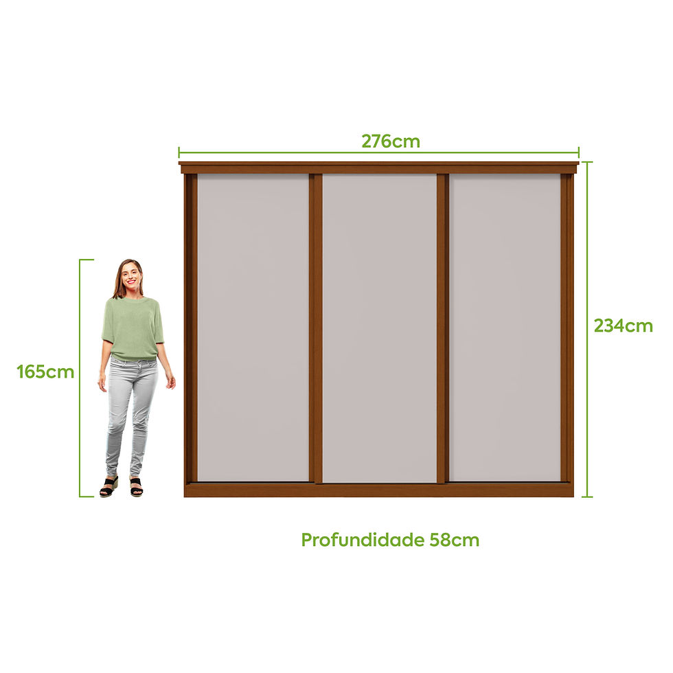 Miniatura: ROUPEIRO LOPAS CALEB 03 PTS 2,70 II - 1PT GLASS, C/PES E ESPELHO FRASSINO/OFF W
