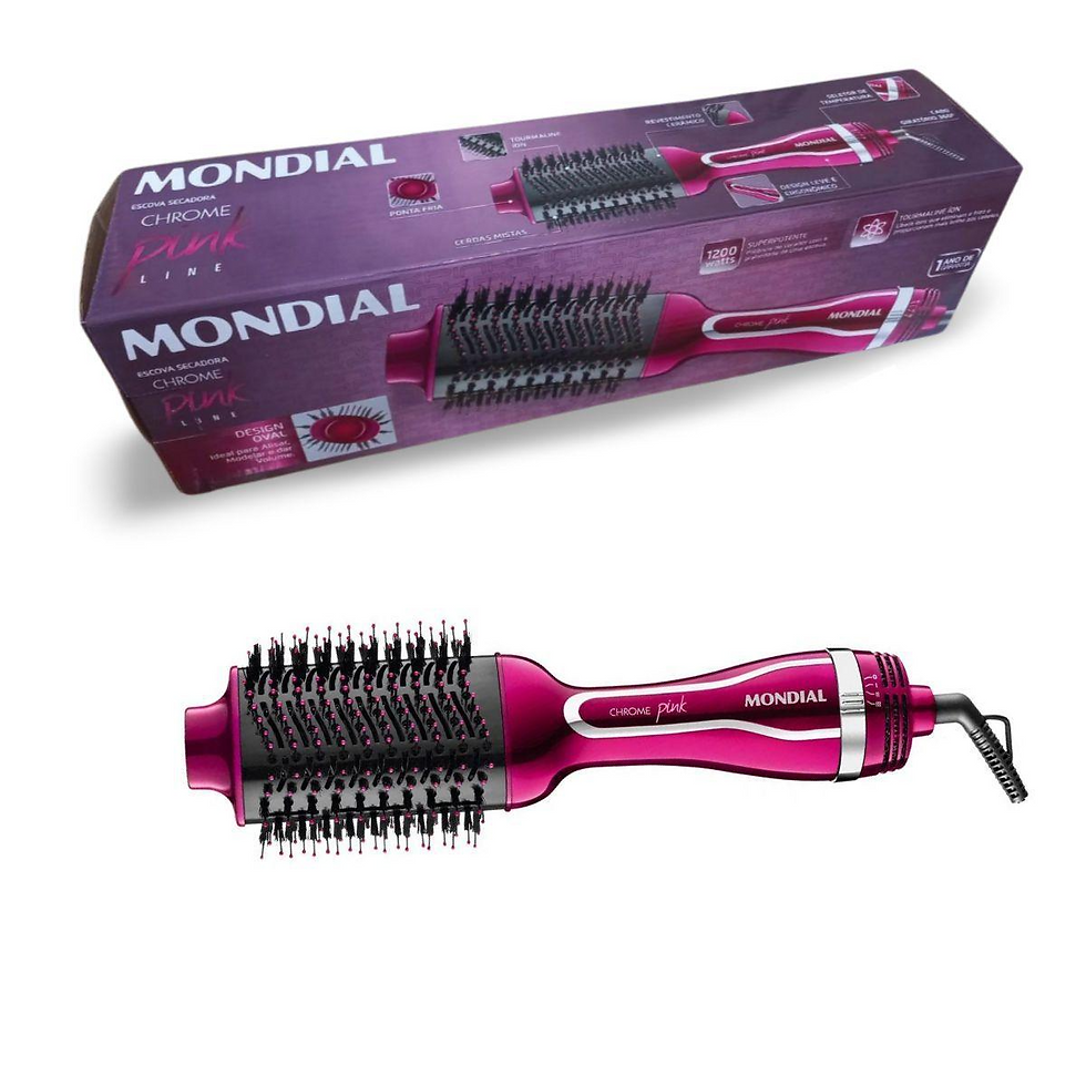 - ESCOVA SECADORA MONDIAL ES-04 220 PINK LINE DESING OVAL