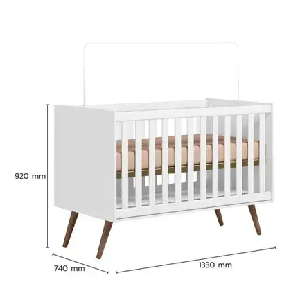 Miniatura: BERÇO QMOVI MINI CAMA Q ENCANTO RETRO EM MDP/MDF BRANCO ACETINADO. REF: 3820.3