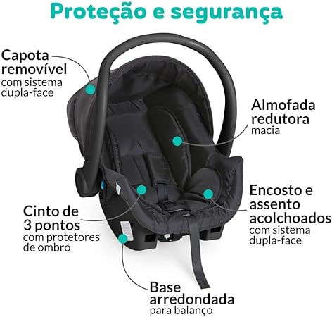 Miniatura: CADEIRA AUTOMOTIVA GALZERANO COCOON BLACK BL 8181BL