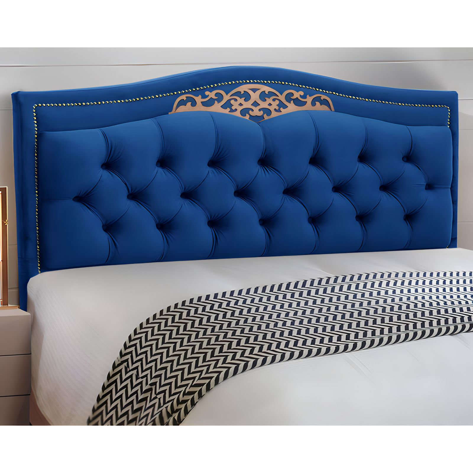 CABECEIRA JS BELIZE 1,95 VELUDO LUXOR AZUL REF 2302