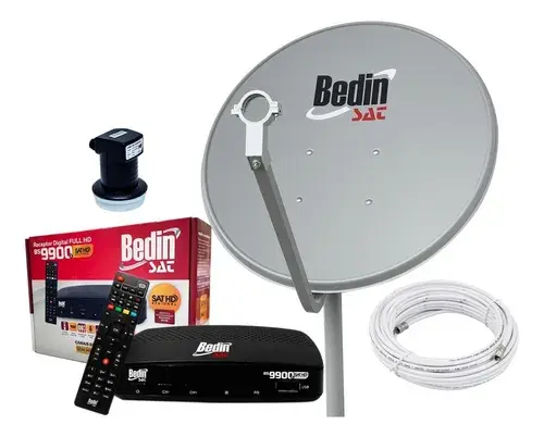 ANTENA HD REGIONAL BEDINSAT 60CM BANDA KU RECEPTOR BS9900 SATHD REGIONAL LIVRE