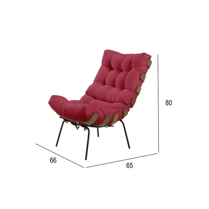 Miniatura: POLTRONA MULLER COSTELA REF 175 GA BASE PRETA VELUDO 810