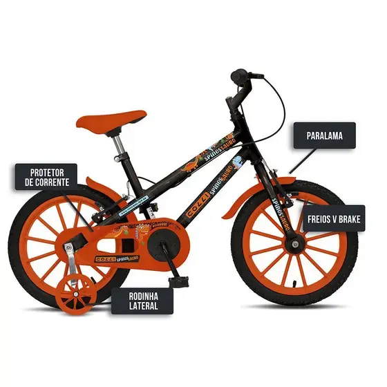 Miniatura: BICICLETA COLLI SPINOSSAURO AVENTURAS ARO.16 S/M MASCULINO 202-1112D PRETO.