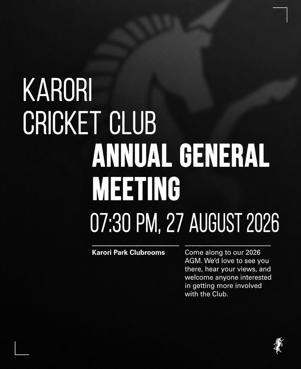 Karori Cricket Club Annual General Meeting 2026