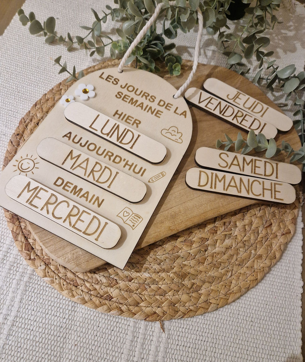 pancarte Enfants jours de la semaine