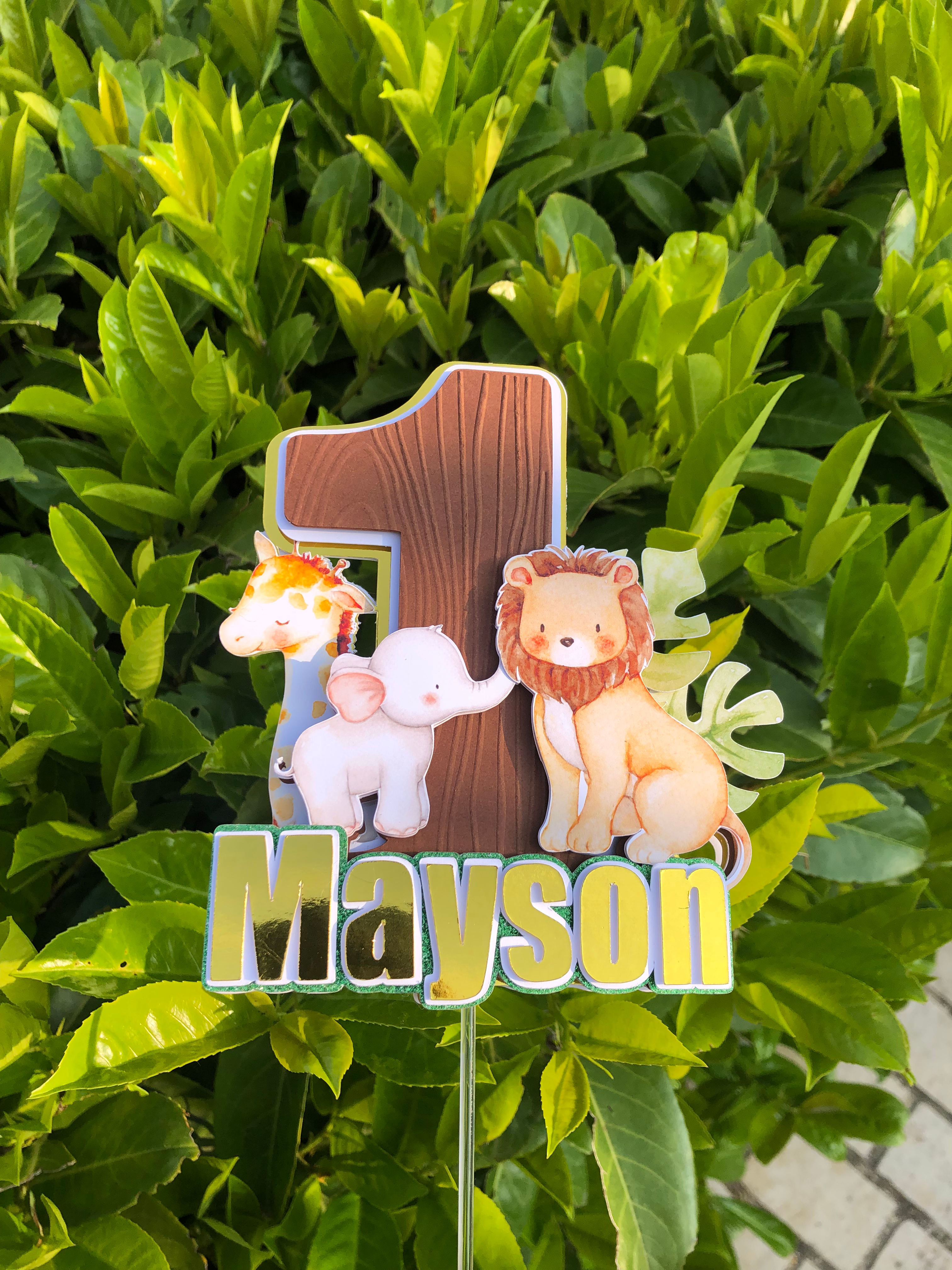 cake topper safari-jungle personnalisé