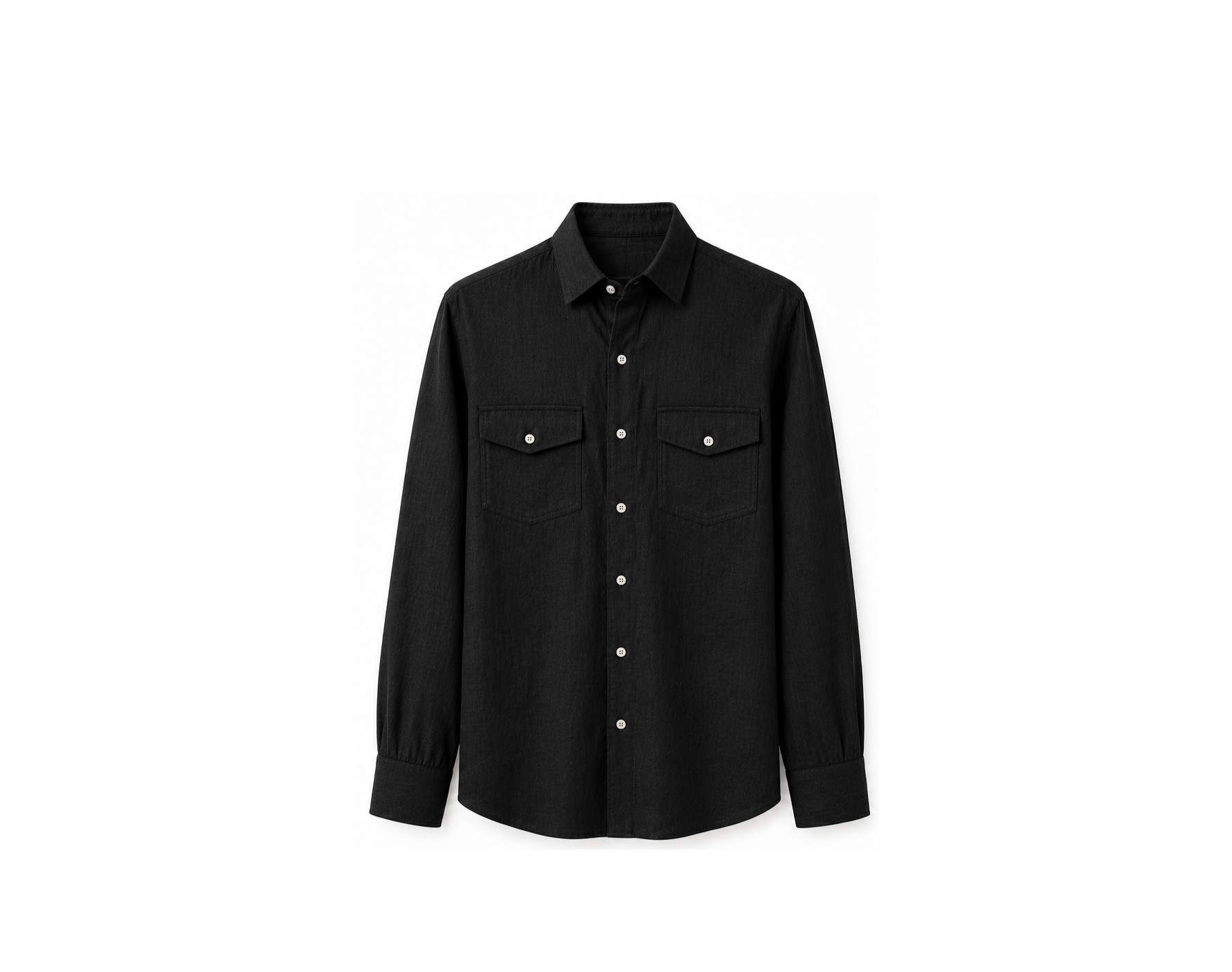 Camisa de Linho Bolso Preto