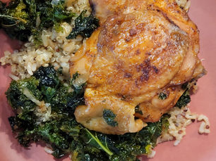 Baked Chicken, Kale, Brown Rice & Quinoa