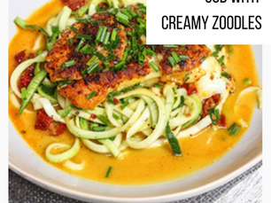 Cod with Creamy Zoodles