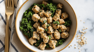 Ground Chicken Kale Pesto Bowl