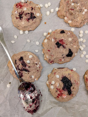 Gluten-Free Raspberry Blueberry White Chocolate Chip Cookies