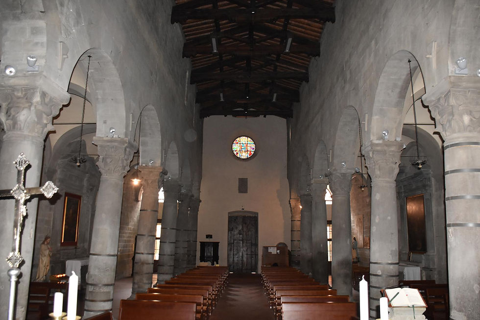 STIA, Pieve di Santa Maria Assunta, navata maggiore vista dal coro
