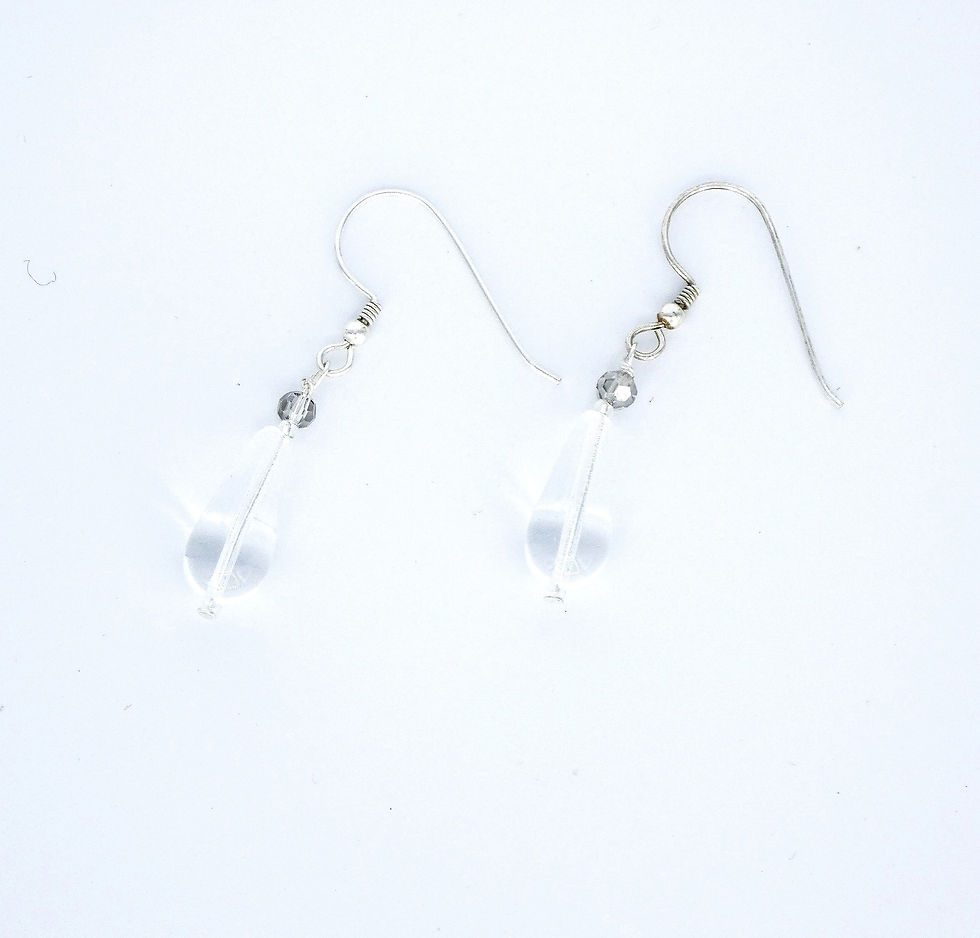 Boucles d'oreille grandes gouttes transparentes