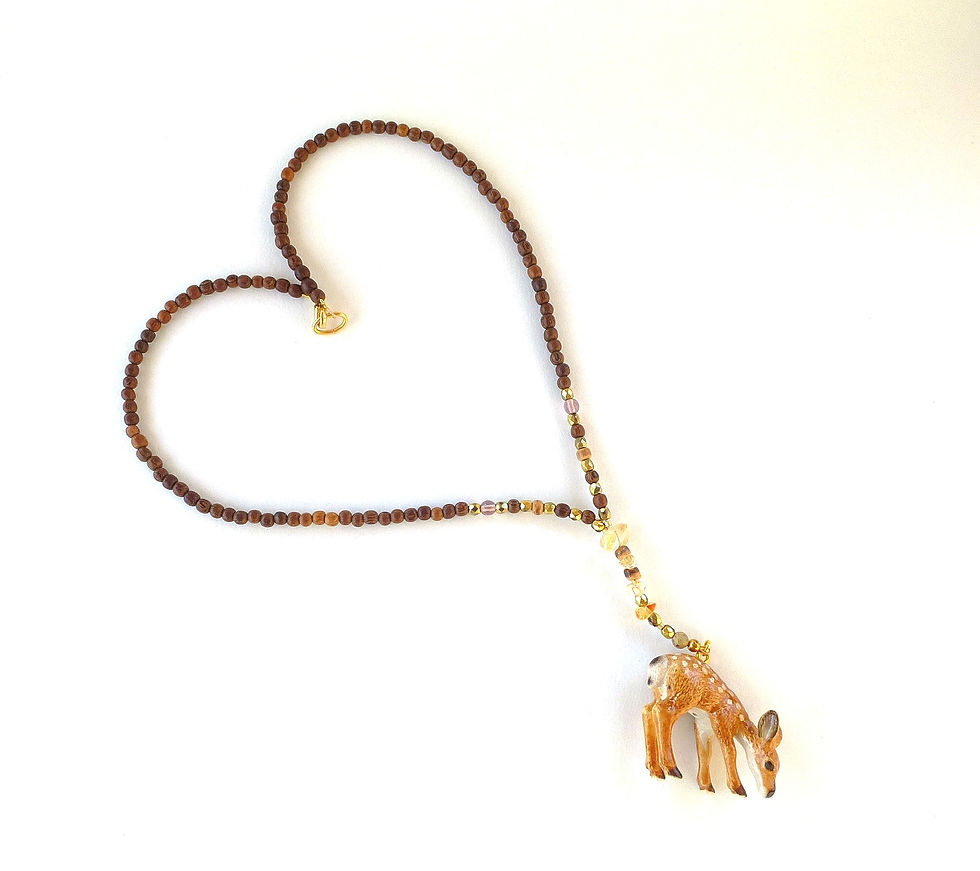 Miniature : Collier avec pendentif porcelaine "Automne"