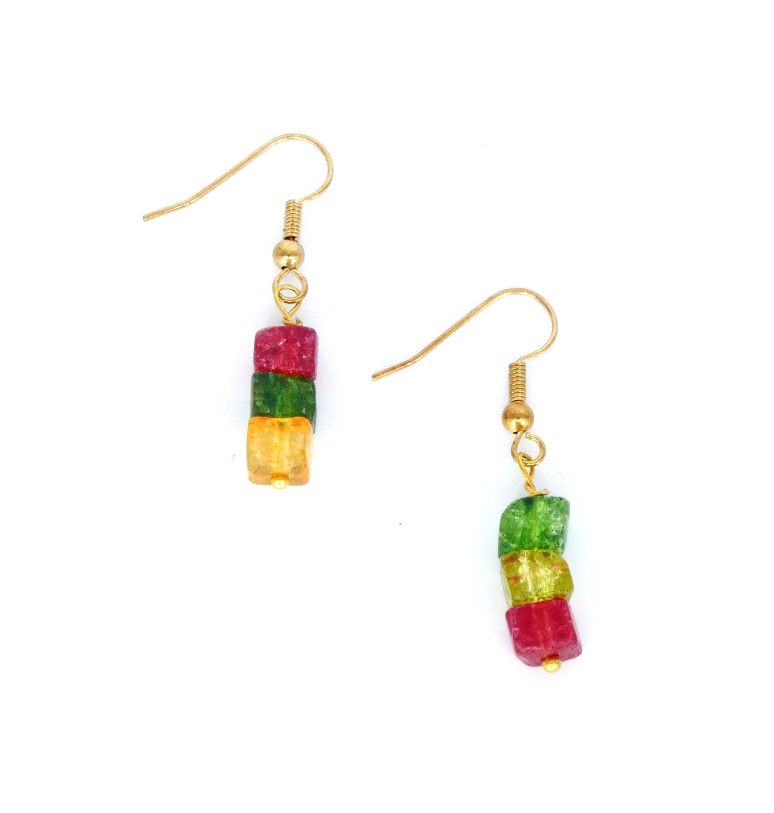 Boucles d'oreilles multicolores