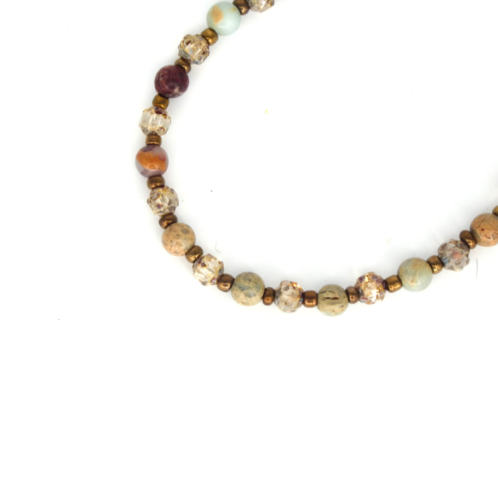 Bracelet jaspe et verre 18cm