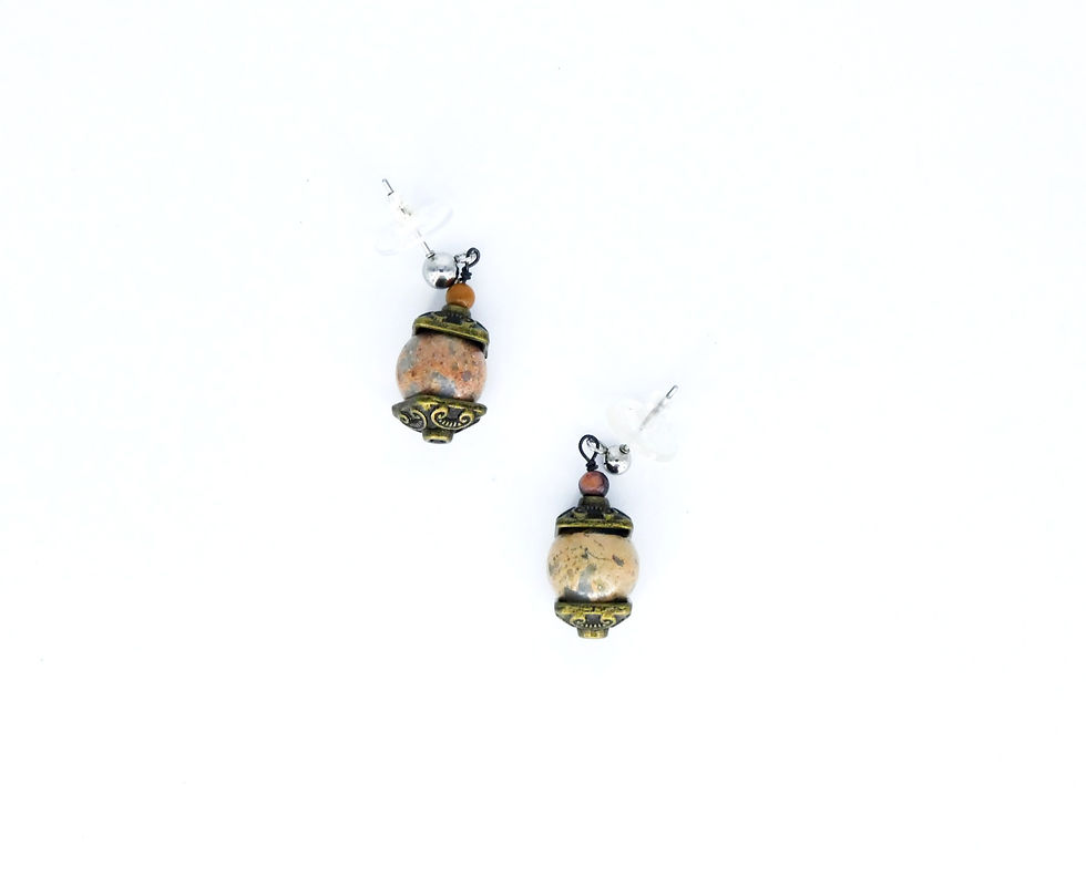 Miniature : Boucles d'oreilles Jaspa aqua terra