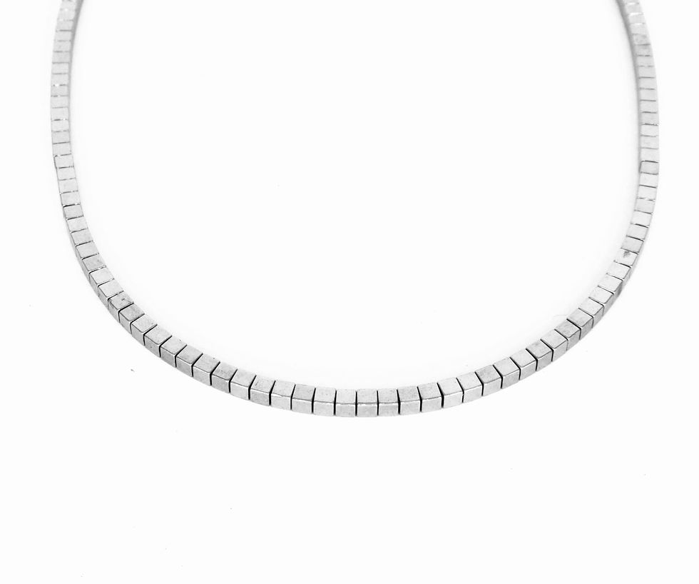 Miniature : Collier ras du cou hématite brillante
