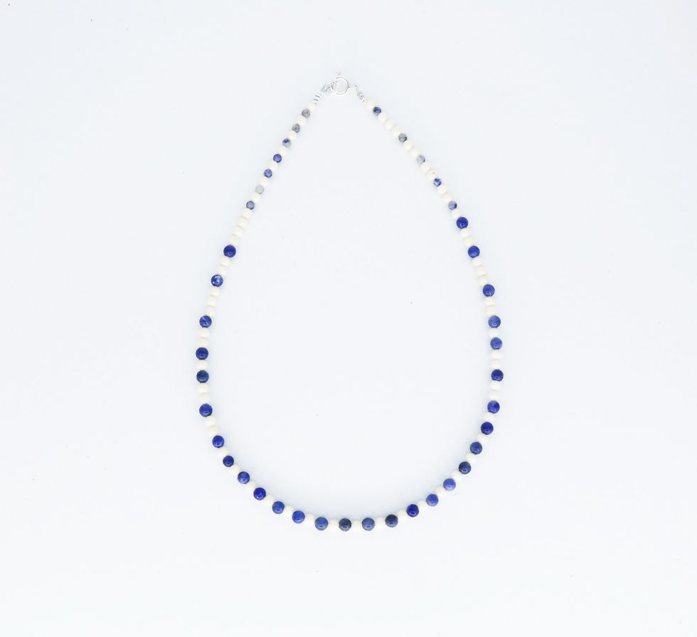 Miniature : Collier ivoire et bleu