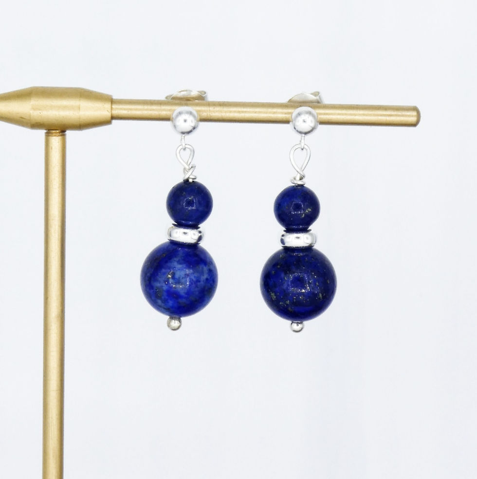 Miniature : Boucles d'oreilles Lapis-Lazuli et argent