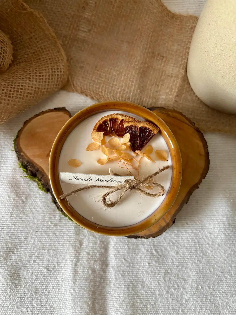 Miniature : Bougie amande mandarine bol vaisselle chinée