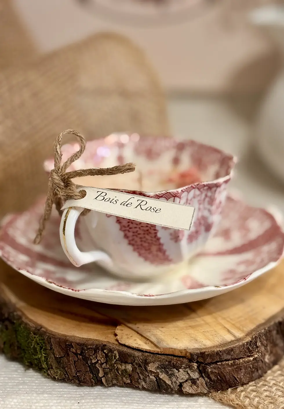 Miniature : Bougie parfumée dans tasse vintage chinée