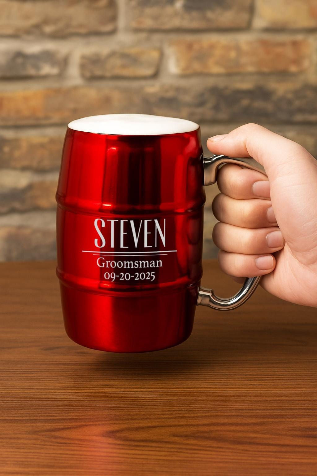 Personalized Stainless Steel Beer Mug, Vacuum Insulated Stein Gifts for Him,
